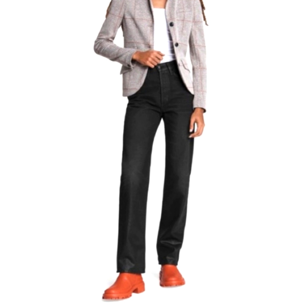 Rag & Bone Alex High Rise Straight Jeans in Worn Black, Sz 29 NWT